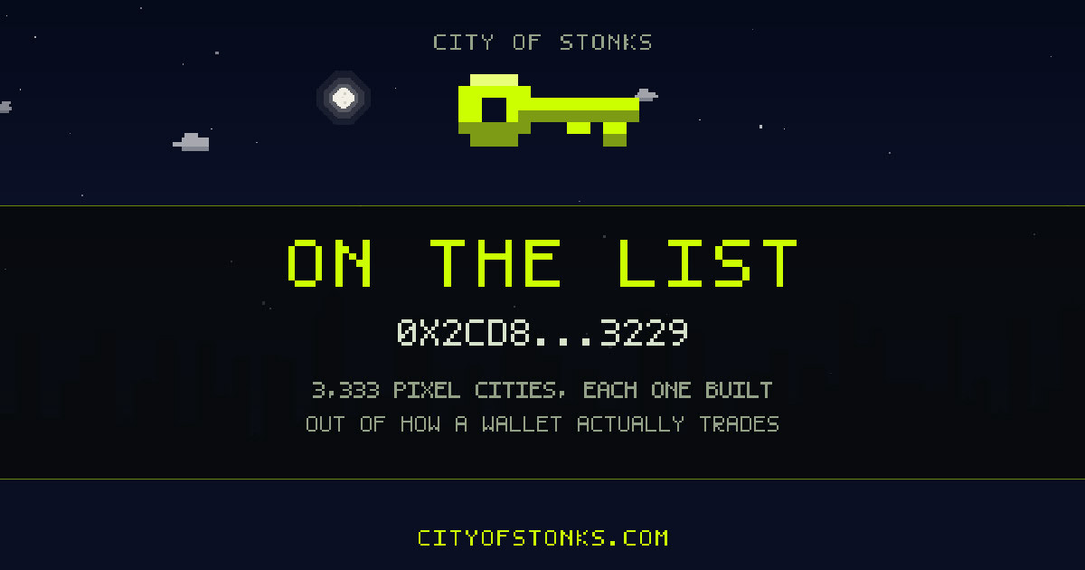 0x2Cd8…3229 is on the City of Stonks list
