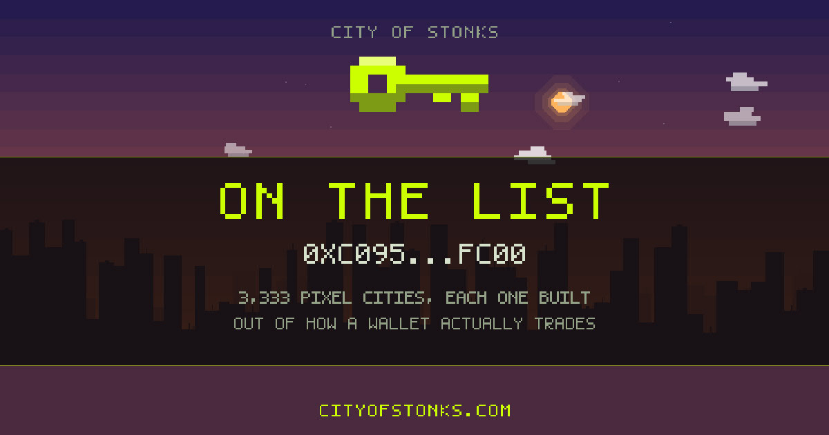 0xc095…fc00 is on the City of Stonks list