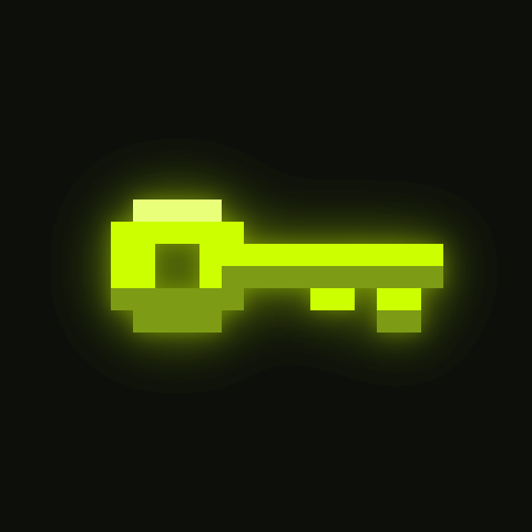 A glowing key